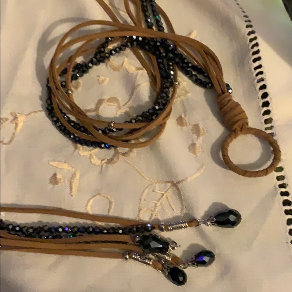 Versatile Leather & Bead Accessory - image 2